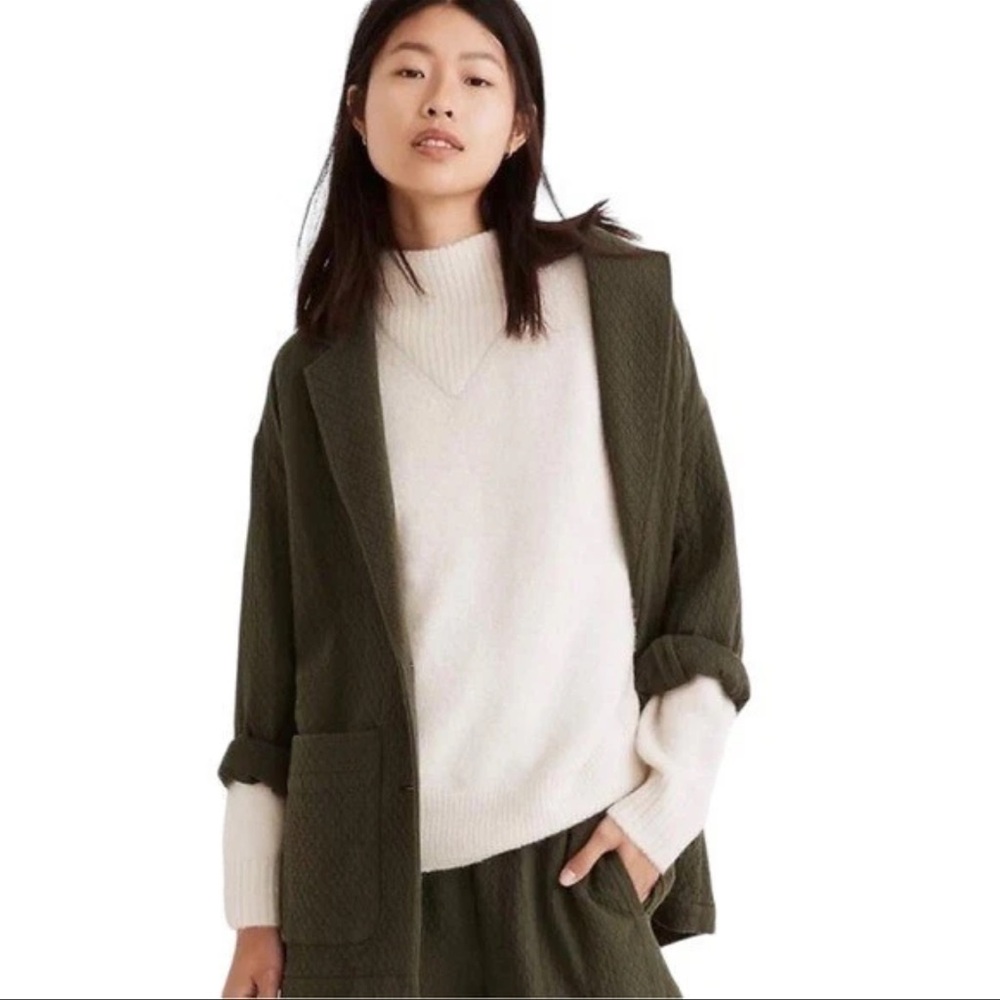 Madewell Dillon Mock‎ Neck Wool Blend Sweater